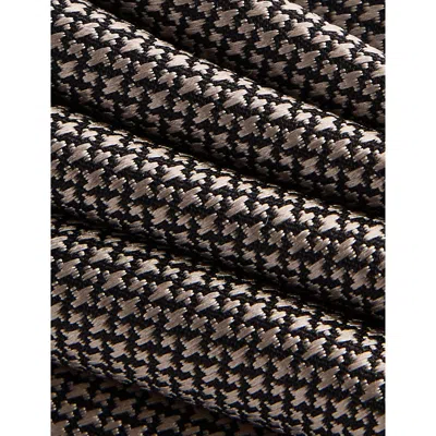 Tom Ford Mens Geometric-pattern Silk Tie Platinum