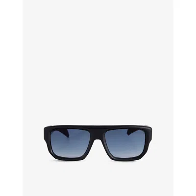 Eyewear By David Beckham Mens 7132/s Rectangle-frame Acetate Sunglasses Black