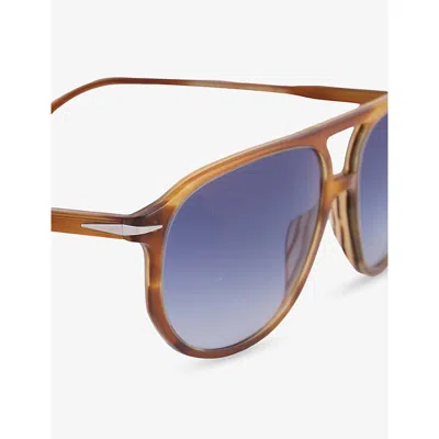 Eyewear By David Beckham Mens 1159/s Irregular-frame Acetate Sunglasses Brown Horn