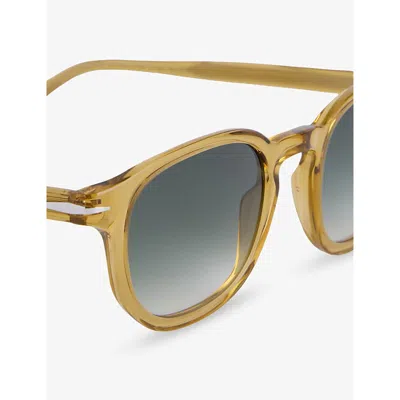 Eyewear By David Beckham Mens 1007/s Rectangle-frame Acetate Sunglasses Yellow