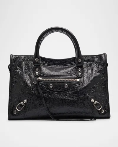 Balenciaga Small Le City Arena Lamb Bag In Black
