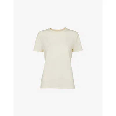 Whistles Womens Posie Double-trim Short-sleeve Cotton T-shirt Cream