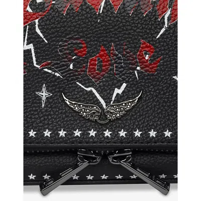 Zadig & Voltaire Womens Rocky Punk Nano Leather Clutch Black