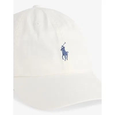 Polo Ralph Lauren Mens Classic Logo-embroidered Adjustable Cotton Cap Pale Cream In White