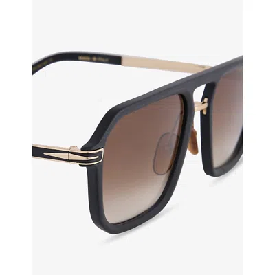 Eyewear By David Beckham Mens 7136/s Rectangle-frame Acetate Sunglasses Matte Black Gold