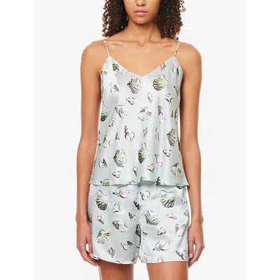 Olivia Von Halle Womens Elle Seashell-print Silk Pyjama Set Cowrie