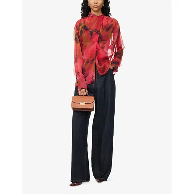 Victoria Beckham Womens Cinched High-rise Denim Jeans Indigo Rinse