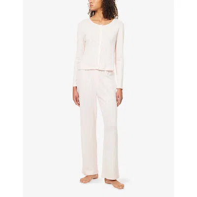The Nap Co Womens Ru & Rocka X  Pointelle Cotton-jersey Pyjama Set Pink