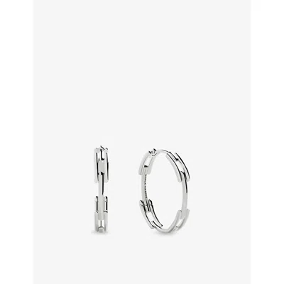 Monica Vinader Womens Signature Link Sterling-silver Medium Hoop Earrings
