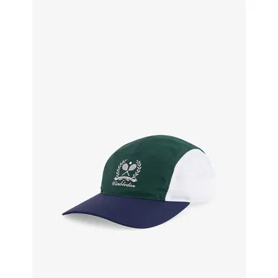Polo Ralph Lauren Mens  X Wimbledon Brand-print Woven Baseball Cap Moss Agate/refined Navy
