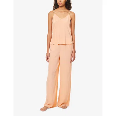Olivia Von Halle Womens Bliss Silk Crêpe De Chine Camisole Set Tangerine
