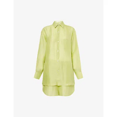 Olivia Von Halle Womens Kick Celery Silk-blend Pyjama Set