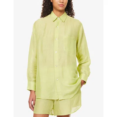 Olivia Von Halle Womens Kick Celery Silk-blend Pyjama Set