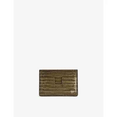 Tom Ford Mens Classic Leather Cardholder Slate