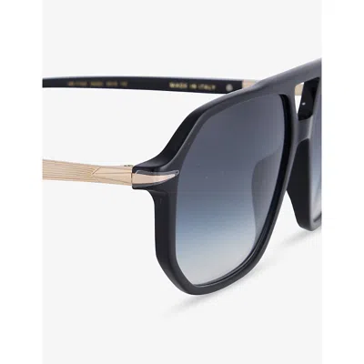 Eyewear By David Beckham Mens 1172/s Square-frame Acetate Sunglasses Black Gold