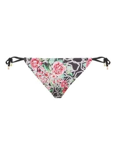 Philipp Plein Chain Flower-print Bikini Bottoms