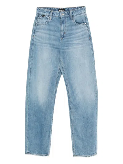 Hugo Boss Logo-patch Jeans In Blue