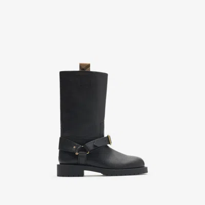 Burberry Saddle Mid-calf Leather Boots