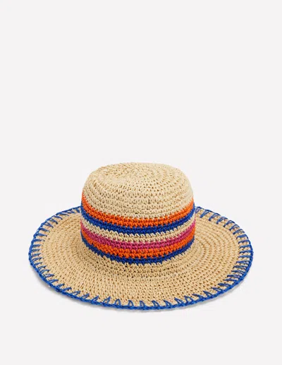 Boden Stripe Straw Hat Multi Stripe Women