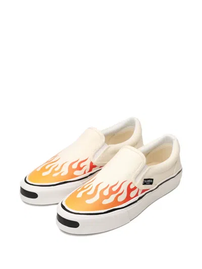 Kamiya Cornell Flame-pattern Sneakers