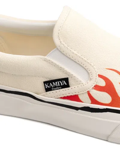Kamiya Cornell Flame-pattern Sneakers