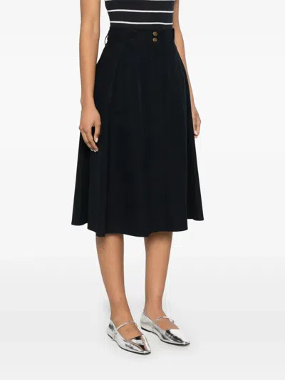 Max Mara Flared High-waisted A-line Skirt Button Belt