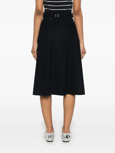 Max Mara Flared High-waisted A-line Skirt Button Belt