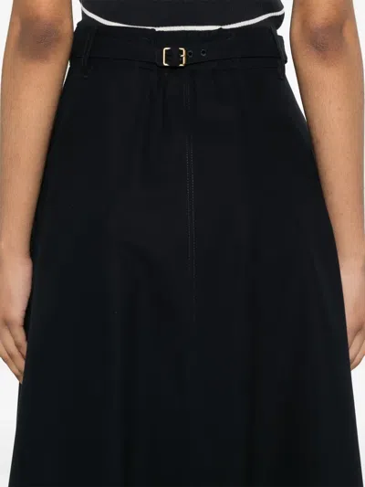 Max Mara Flared High-waisted A-line Skirt Button Belt