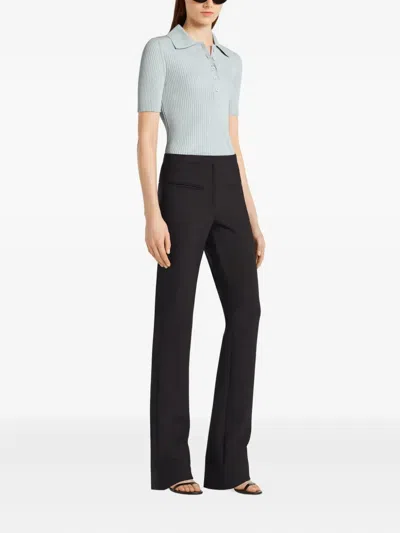 Courrèges Signature Rib Knit Polo Clothing In Blue
