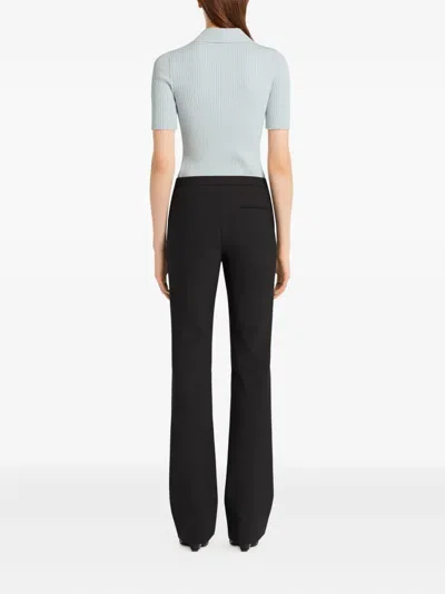 Courrèges Signature Rib Knit Polo Clothing In Blue