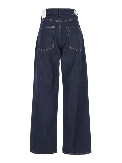 Icon Denim 'daddy Jean' Blue Jeans With Logo Detail On The Rear And Logo Patch On The Rear In Denim Woman In Blue