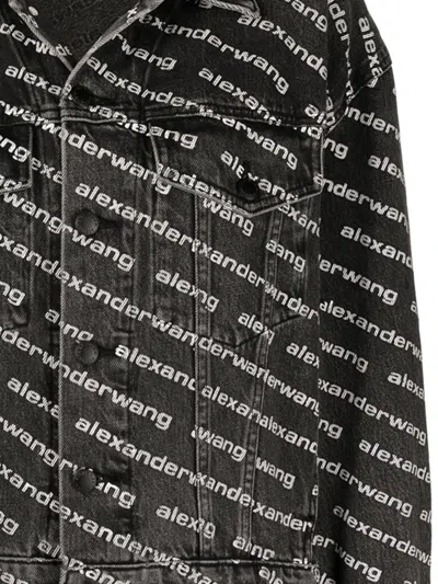 Alexander Wang Denim Jacket With All-over Logo