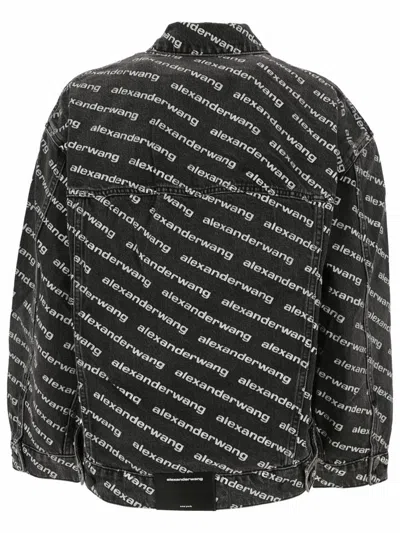Alexander Wang Denim Jacket With All-over Logo