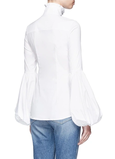 Shop Caroline Constas 'jacqueline' Ruffle Turtleneck Bell Sleeve Shirt