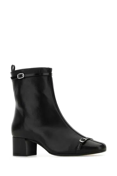 Carel Paris 50mm Buckle-strap Leather Ankle Boots In Black