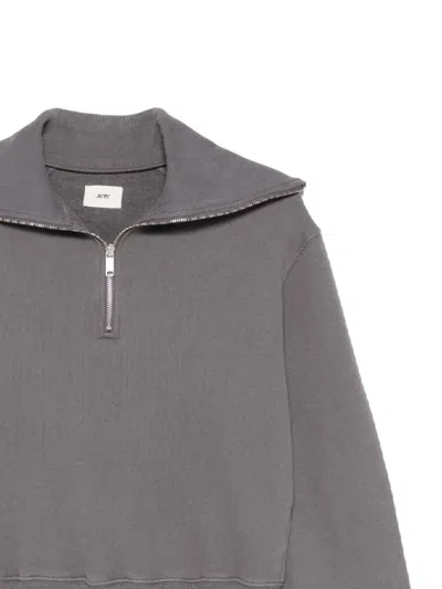 Autry Gray Cotton Sweatshirt With Zip