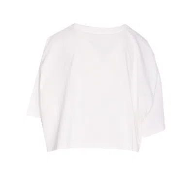 Chloé White Cropped T-shirt With Logo Lettering Print In Cotton Woman In White