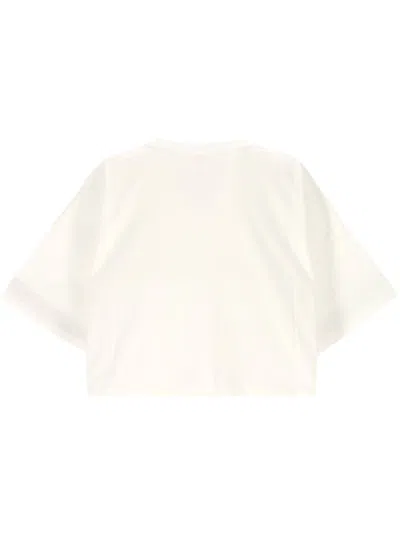 Chloé Cropped Printed Cotton-jersey T-shirt In White