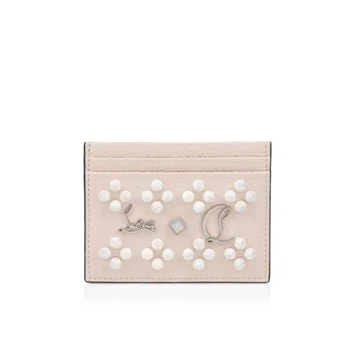 Christian Louboutin Kios Logo Plaque Card Holder In Neutral