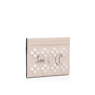 Christian Louboutin Kios Logo Plaque Card Holder In Neutral