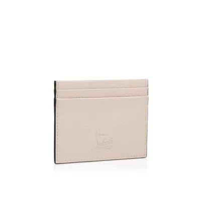 Christian Louboutin Kios Logo Plaque Card Holder In Neutral