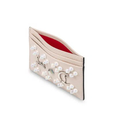 Christian Louboutin Kios Logo Plaque Card Holder In Neutral