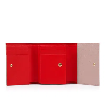 Christian Louboutin Spiked Compact Wallet In Neutral