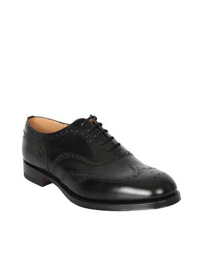 Church's Brogues With Almond Toe And Decorative Stitching In Black