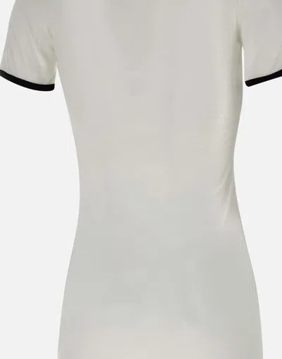 Courrèges Ribbed Cotton Mini Dress With Logo Embroidery In White