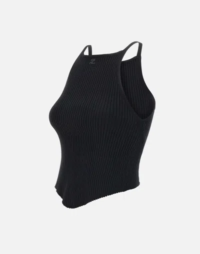Courrèges Holistic Rib Knit Viscose Blend Tank Top
