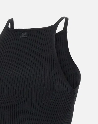 Courrèges Holistic Rib Knit Viscose Blend Tank Top