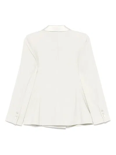 D Exterior D.exterior Light Green Double-breasted Blazer With Satin Lining In Neutral