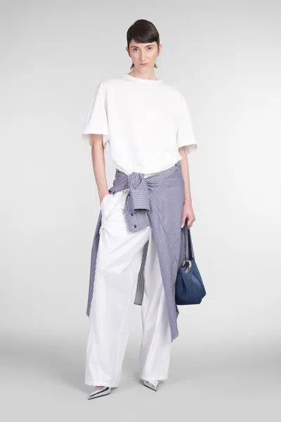 Darkpark Crystal-chain Wide-leg Trousers In White