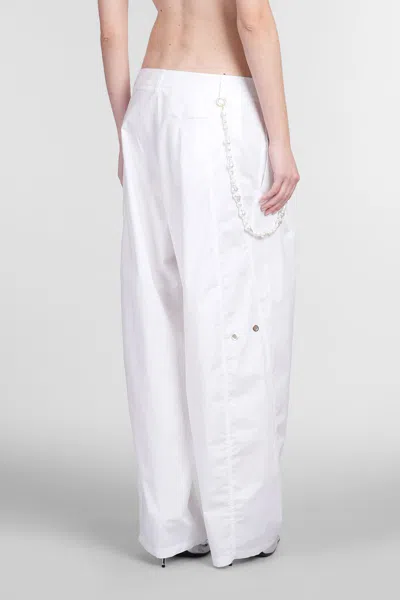 Darkpark Crystal-chain Wide-leg Trousers In White